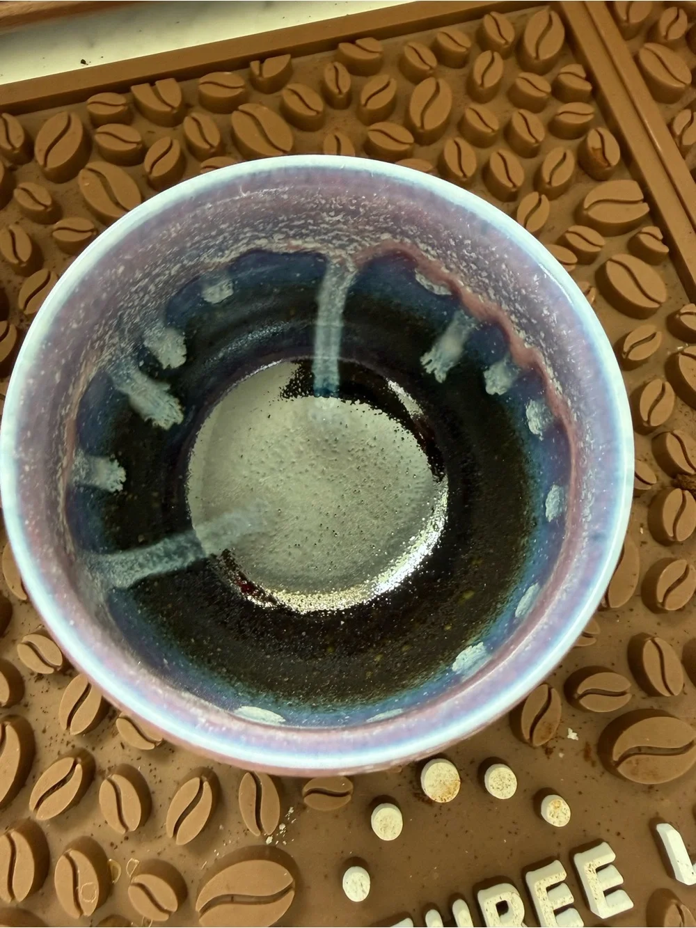 Handcrafted Ceramic Art cup in Blue and Pink Glaze
